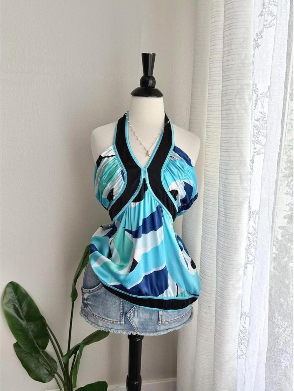 Bebe Silk Halter Top